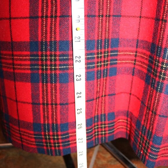 Pendleton Red Leslie Tartan Plaid 100% Wool Skirt pleated skirt Sz 8 - Picture 10 of 14